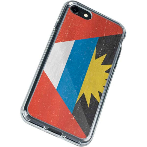 Antigua and Barbuda Flag Distressed iPhone SE (2nd & 3rd Gen) Clear Case